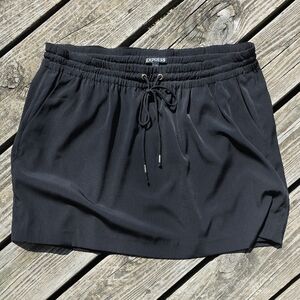 Express Black Drawstring Lined Skirt